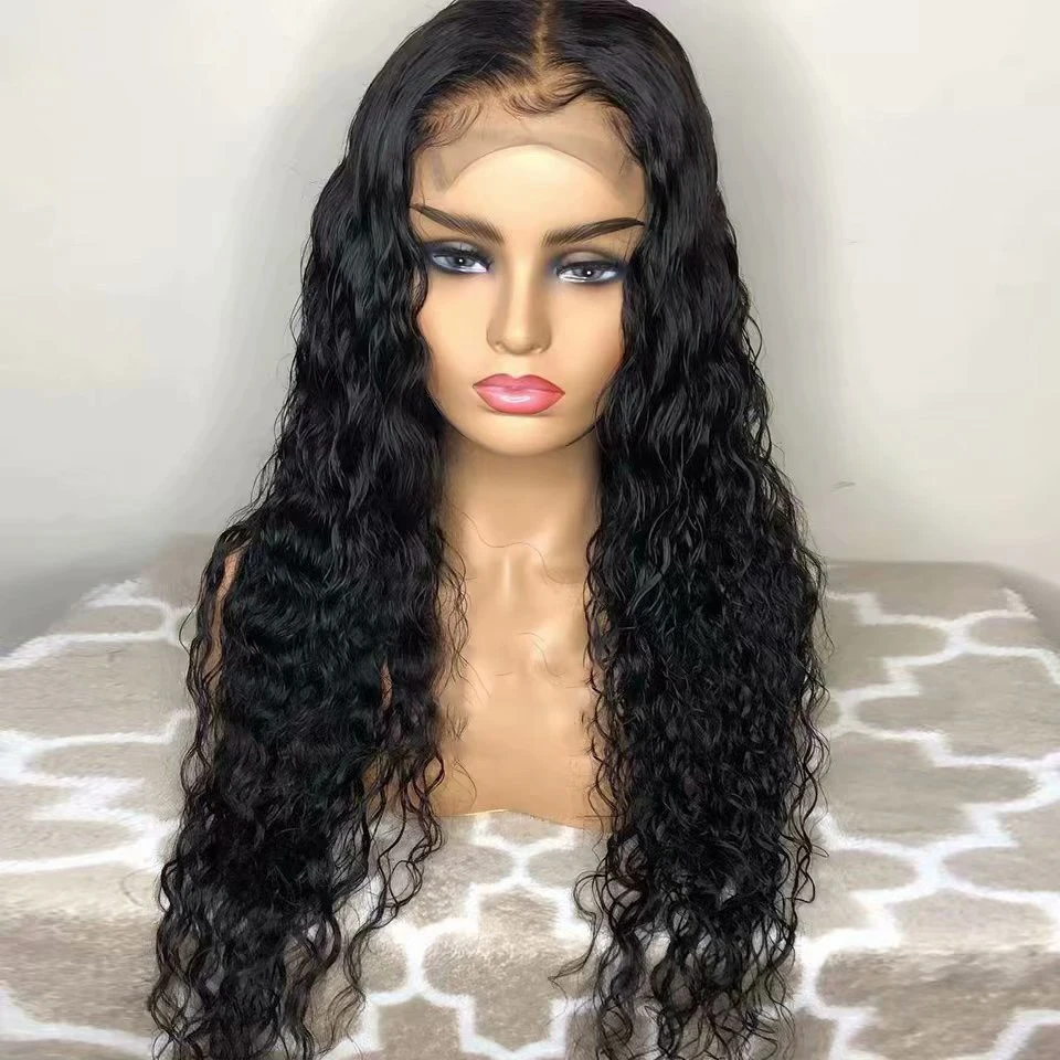 Long Soft 26Inch 180Density Natural Black Kinky Curly Lace Front Wig For Women BabyHair Heat Resistant Preplucked Daily Glueless