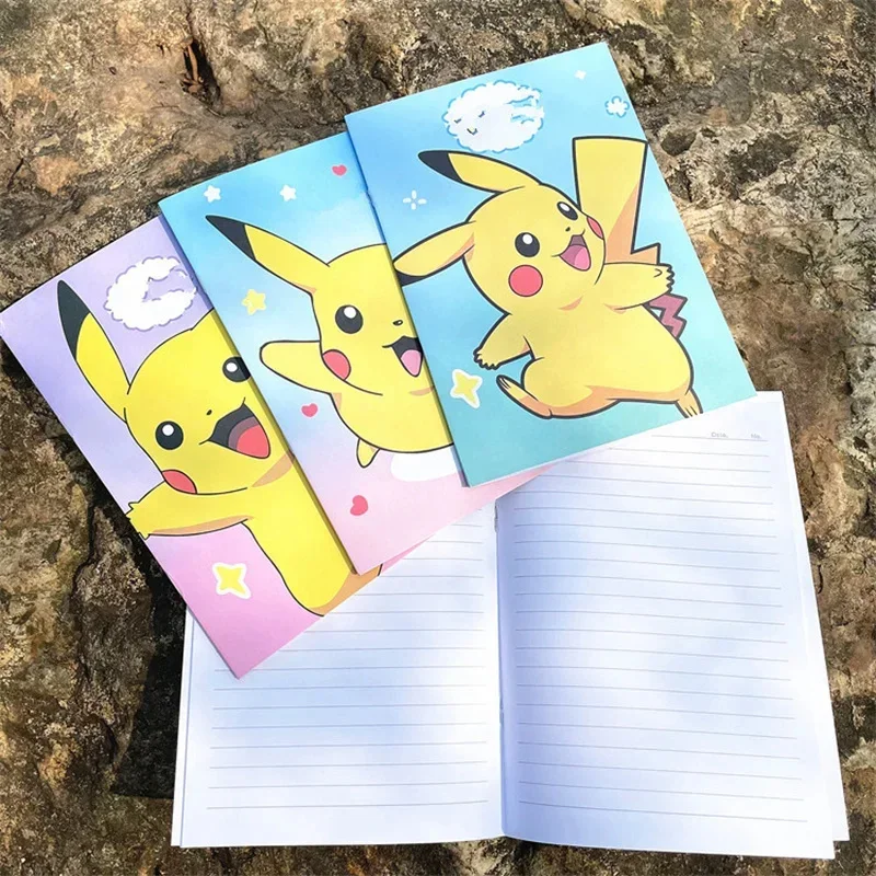 Pokemon Anime Pikachu Notebook Kawaii Pikachu Diary Booklet Cartoon Student Writing Book Stationery School Supplies Child Gifts