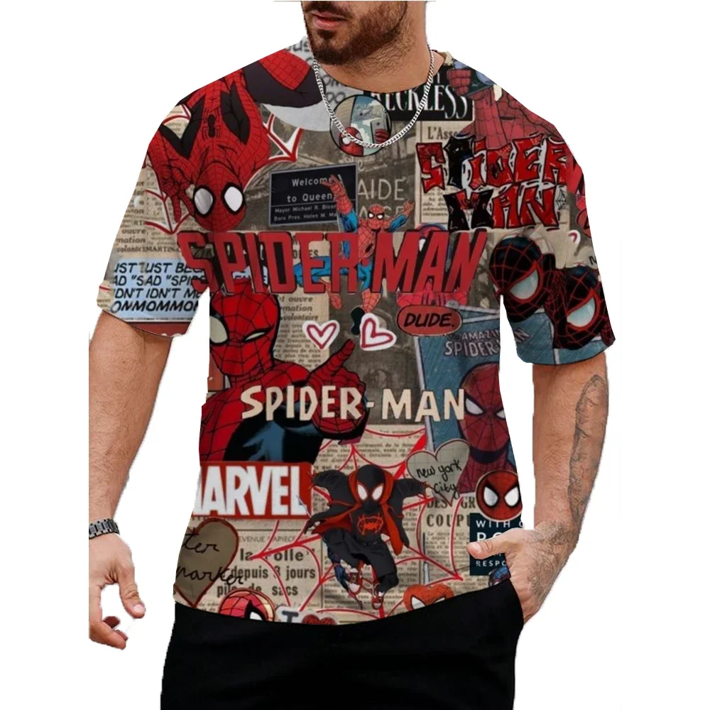 

Disney Marvel Spider Man T-shirts Men's Street Summer Fashion Men Women Casual T-shirt Streetwear Aesthetic Hipster 2024 Top