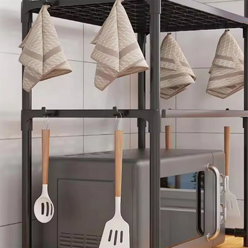 Kitchen Storage Rack Multi-Layer Microwave Rack Adjustable Standing Countertop Condiment Oven Shelf Kitchen Accessorie B-A28R