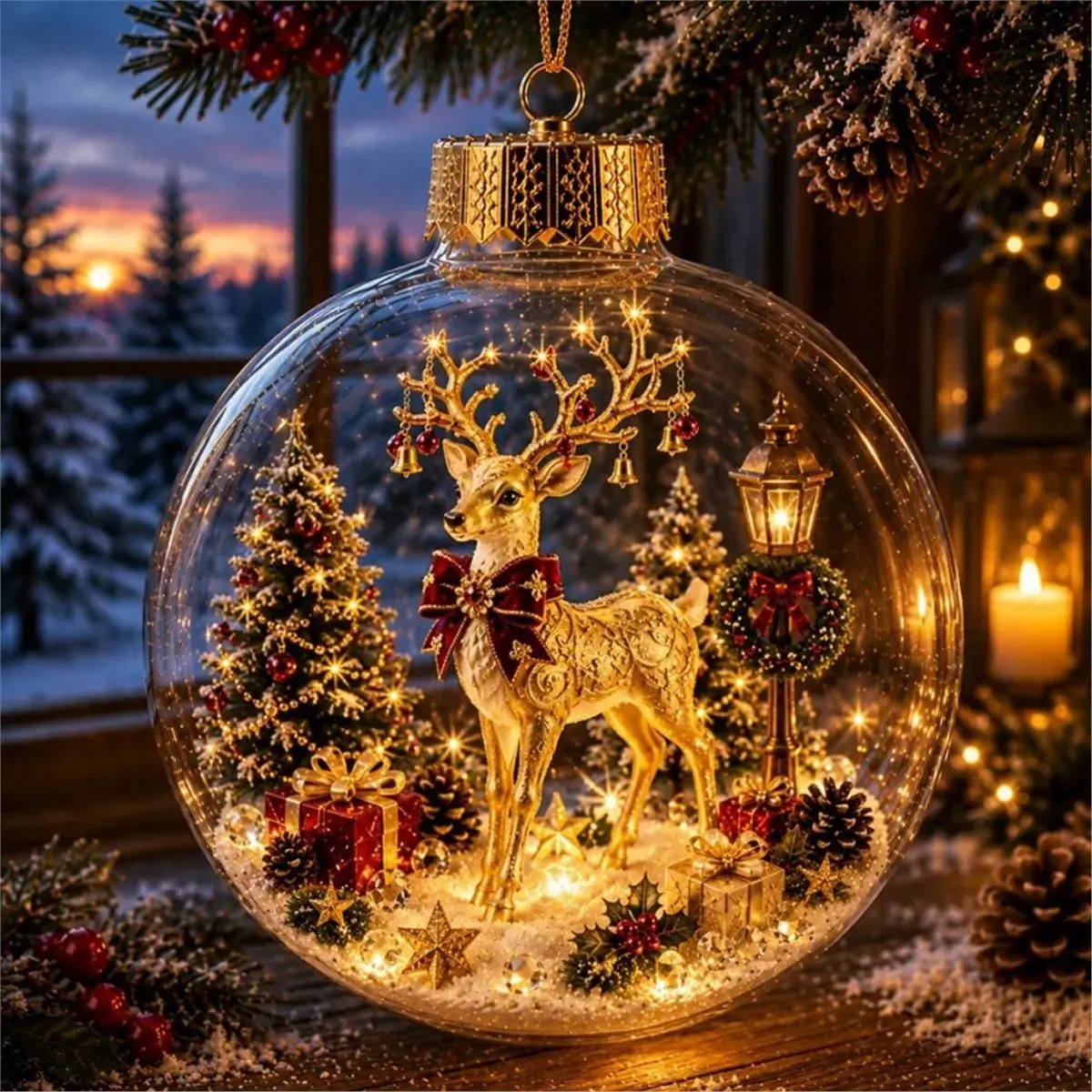 6PCS Glowing Christmas Ornament Balls, 3.15