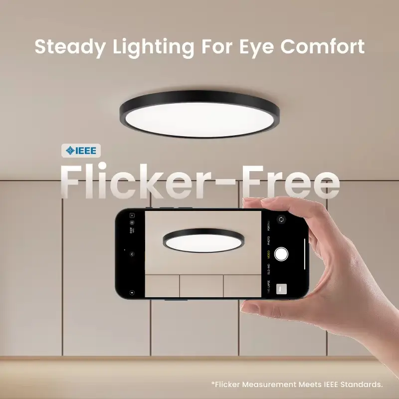 مصباح سقف ييليت LED سمك 30مم تحكم صوتي ذكي قابل للتعديل إضاءة بيضاء دافئة وباردة تحكم واي فاي - 6