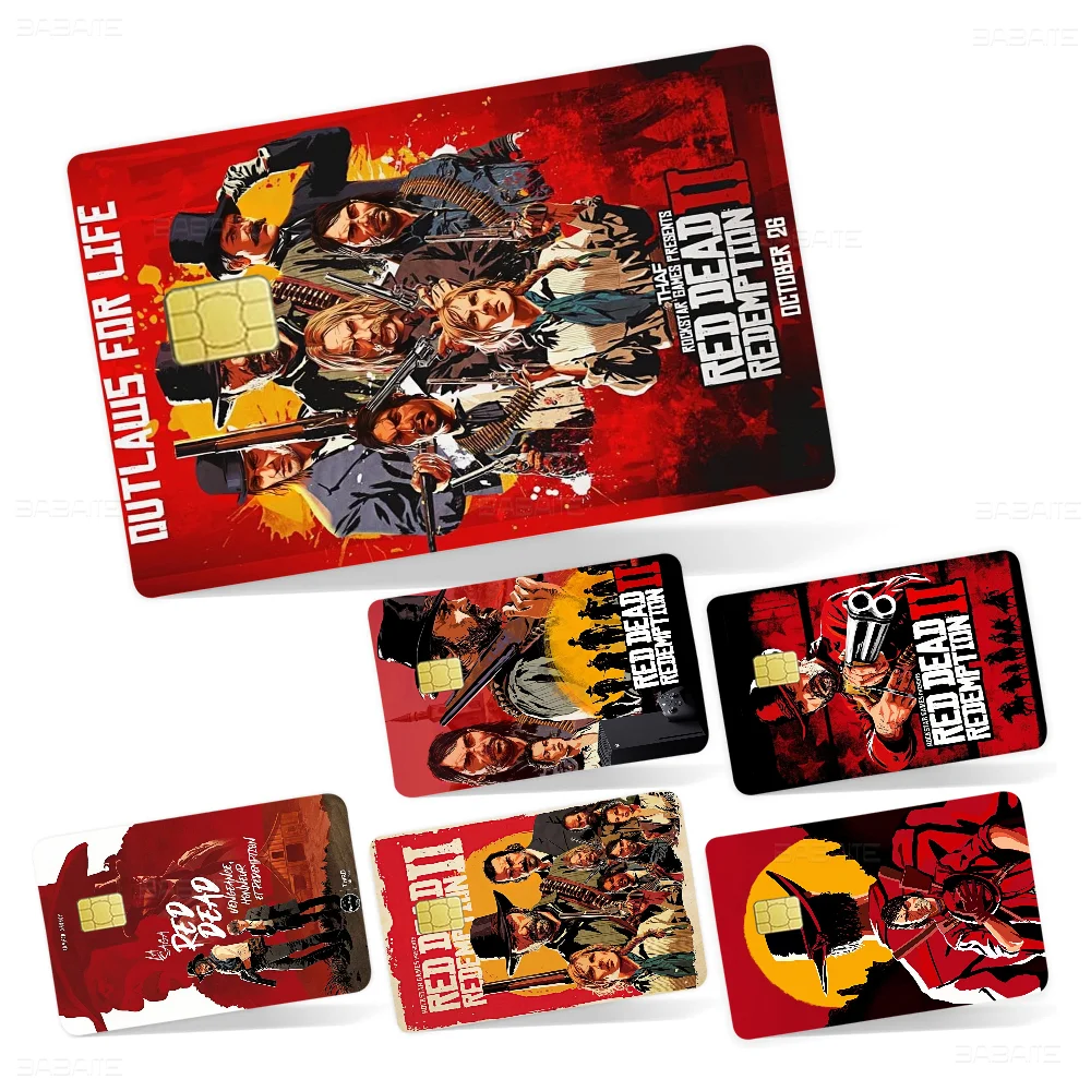 

Game R-Red-Dead-Redemption 2 Fashion Matte Gold Silver Black Matte Film Skin Sticker Tape For Bank Credit Debit Card