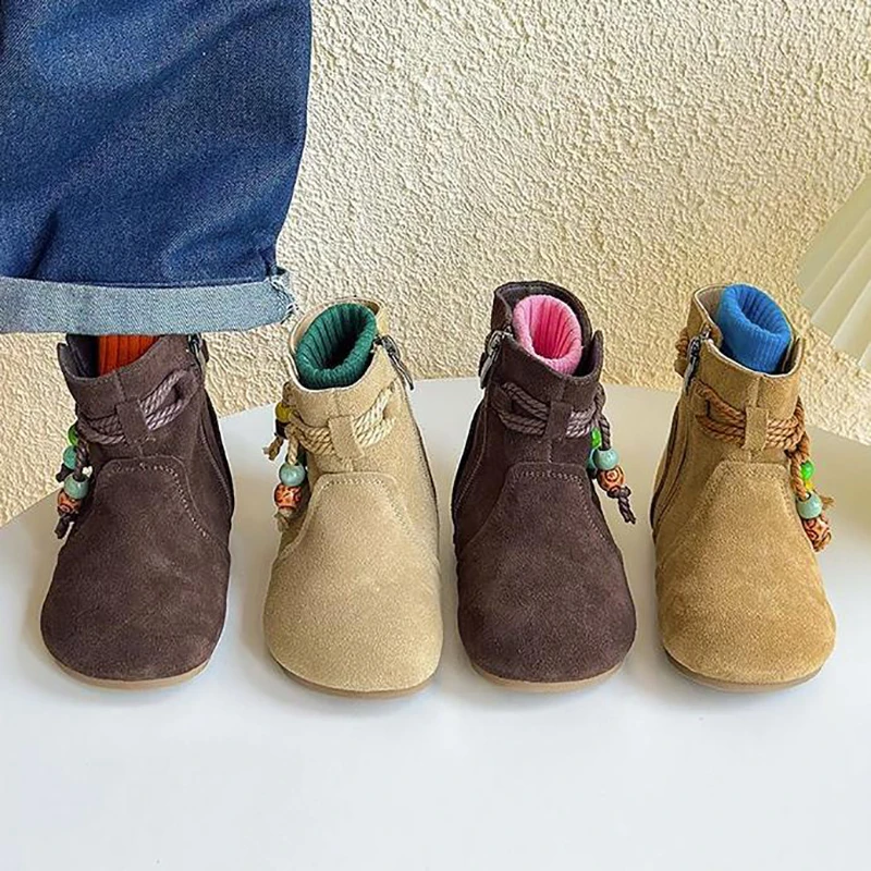 

Autumn and Winter Booties New Girls' Winter Fashion Joker Casual Boots Korean Retro Children's Birken Baby Boots