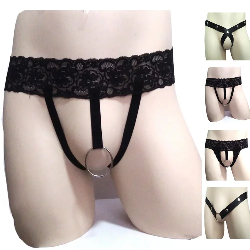 

New Men Sexy See-Through Lace Hollow Panties Underwear Clubwear Thong Brief Sexy Lingerie G-Strings Men Clothing