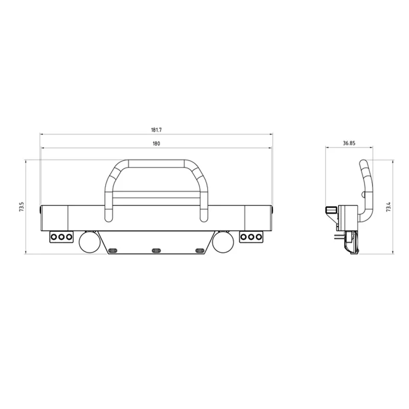 LESU Metal Front Bumper with Lights for 1/14 RC TAMIYA King Hauler Grand Hauler Tractor Truck DIY Model Car