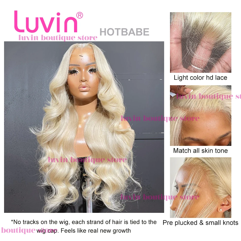 Luvin Body Wave 13x4 HD Lace Front Wig Remy 30 36 Inch HD Transparent 13x6 Water Wave Lace Frontal Human Hair Wigs For Women