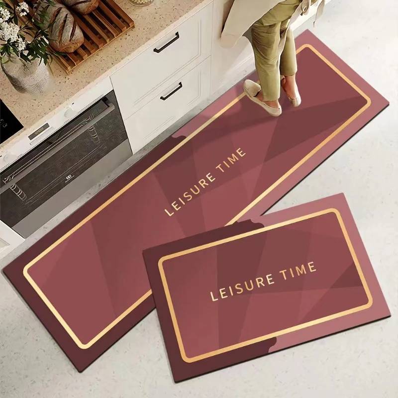

VIKAMA Modern Light Luxury Kitchen Carpet Anti slip Water absorbing Anti fouling, Washable Corridor Laundry Room Home Decor