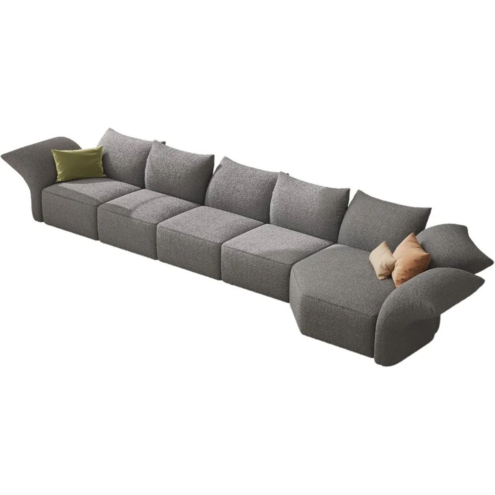 118 Inch Sectional Couch,4 Seats L Shaped Sofa- Modular Sectional Sofa, Modern Sofa- Adjustable Arm and Backrest, Home Furniture