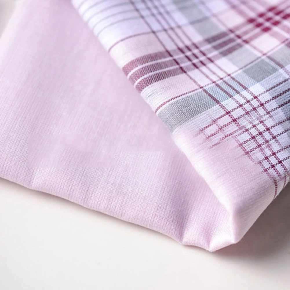 1/5Pcs Square Plaid Stripe Handkerchiefs Men Classic Vintage Pocket Pocket Cotton Towel For Wedding Party 38x38cm Random Color