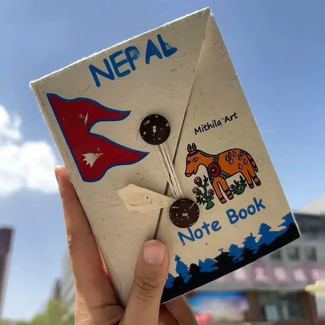 Handmade, handbook, high-value niche pocket book, retro Japanese button diary, notebook