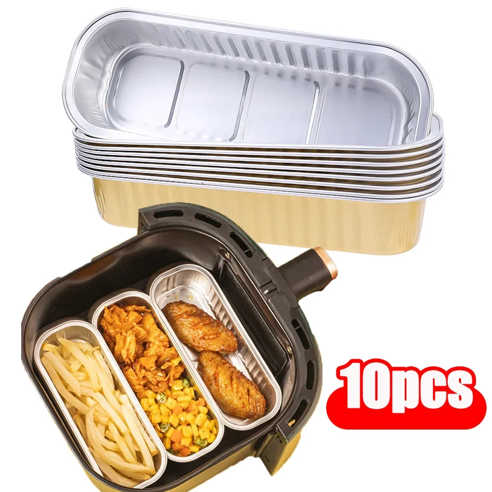 Disposable BBQ Pans Aluminum Foil Air Fryer Baking Tray Tin Foil Pans Box Grilling Tray for Air Fryer Kitchen Accessories