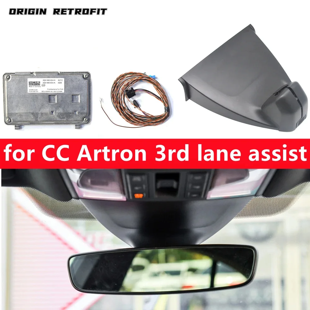 

For VW CC Arteon 3rd Lane Keeping Assist Camera Cover Holder Wiring 3Q0 980 654 H 3G8 868 437 82V 3G0 858 633 634 82V