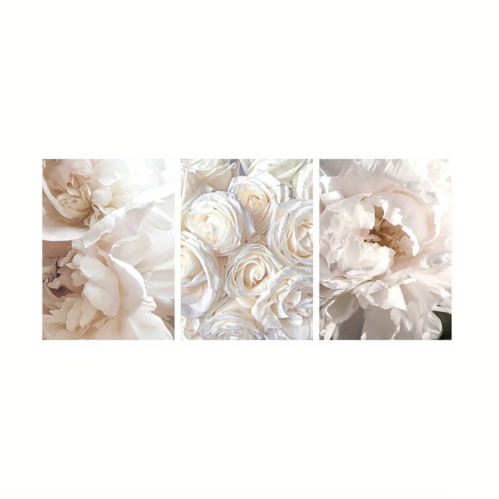 3PCS Modern Flower Wall Art Canvas Paintings Print Minimalism Floral Botanical Posters for Living Room Bedroom Home Wall Decor
