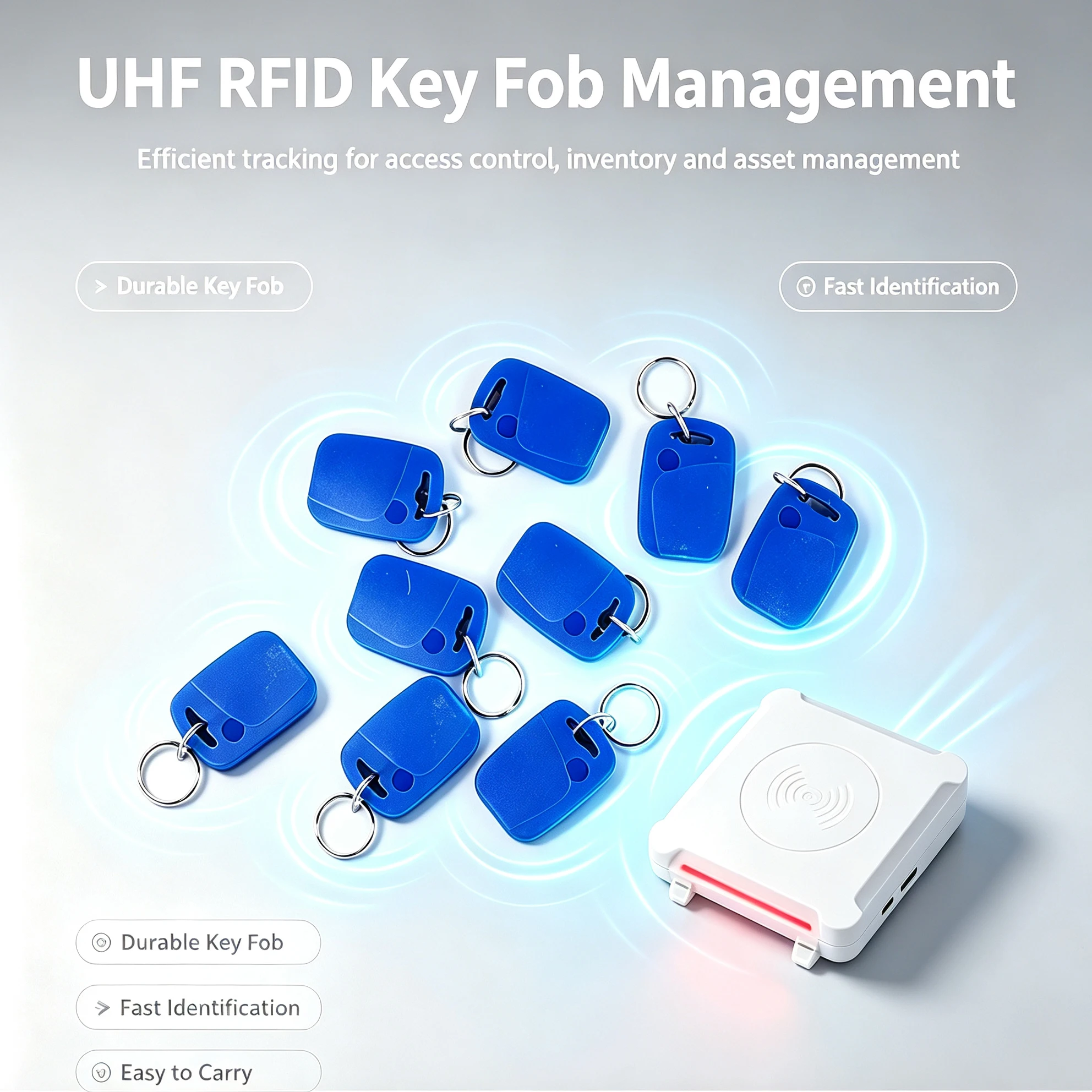 30pcs UHF RFID Card Key RFID Tag Passive Keyfob 860MHZ 960MHz ABS Work with UHF RFID Long Range Reader Access Control Solution