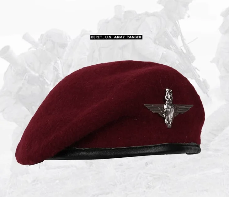 

Wine red British Red Devil Airborne Beret Umbrella Corps Combat Hat Army Fans