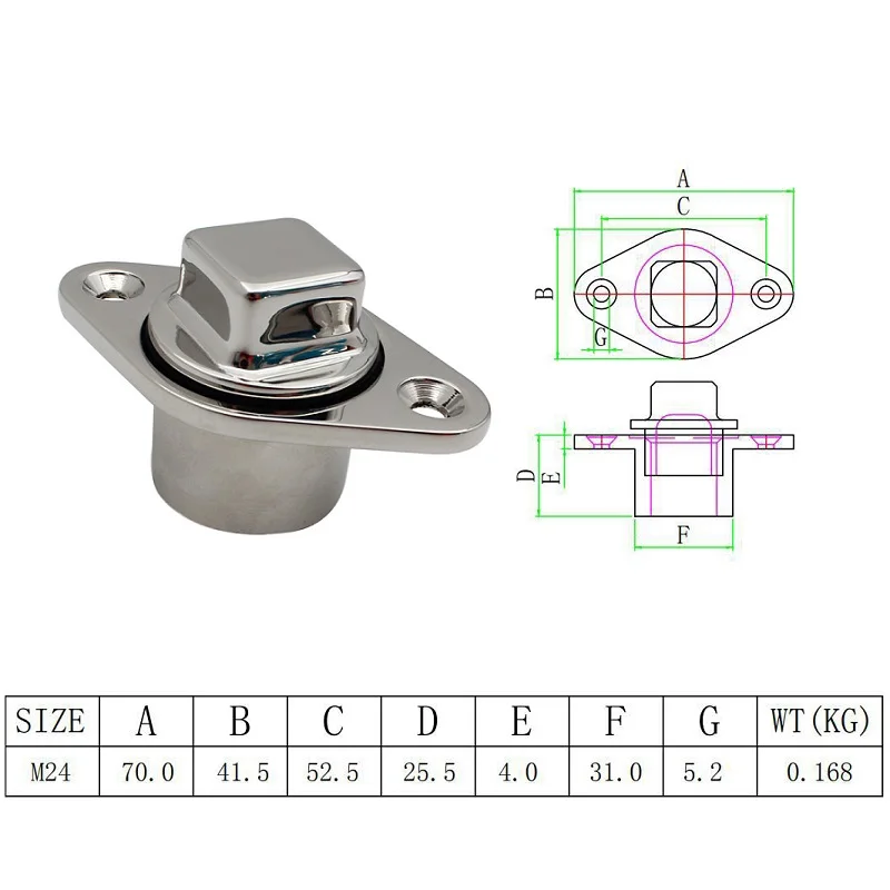 1PCS Drain Plug In Marine Boat Gar Board Diamond Stainless Steel 316 Yacht Accessories