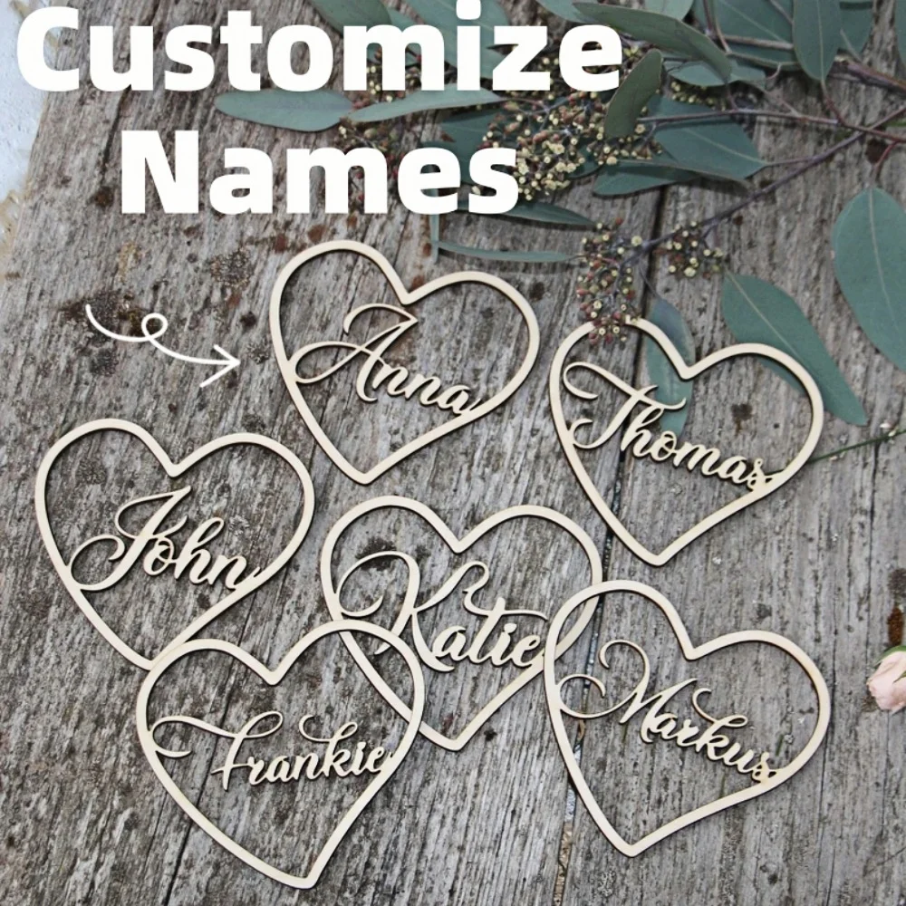 Lasergeschnittene individuelle Hochzeitsortnamen / Kundenspezifisches Holz / Tischkarten aus Holz / Namenskarten / Lasergeschnittene Namen / Party, Dekoration