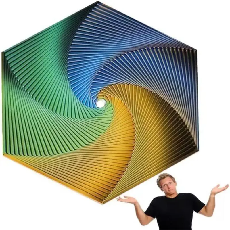 Eco Friendly PLA Hexagonal Fidget Spiral Toy Gradient Color Stress Relief Perfect For Home Office Desk Play For Kids Adults