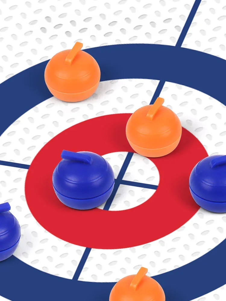 1PC Family Fun Board Games for Kids & Adults: Tabletop Curling Game with 8 Rollers & Shuffleboard Pucks