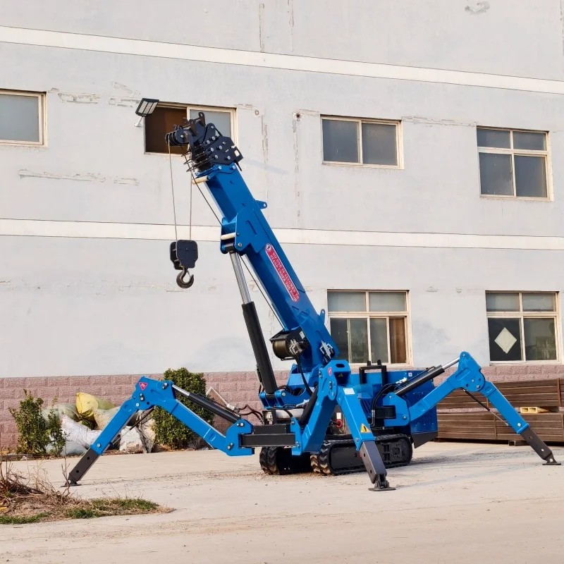 3Ton/5Ton/6Ton/8Ton/12Ton Mini Crawler Spider Crane with Camera Monitor & Remote View for Safe Operation