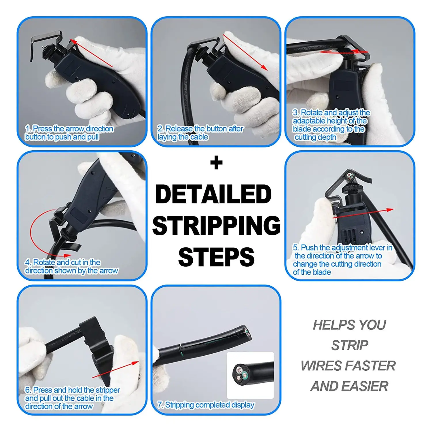 Новый инструмент для зачистки круглого кабеля для быстрого и точного удаления кабельной муфты, плавной резки без повреждения сердцевины, 0,18-1 дюйма