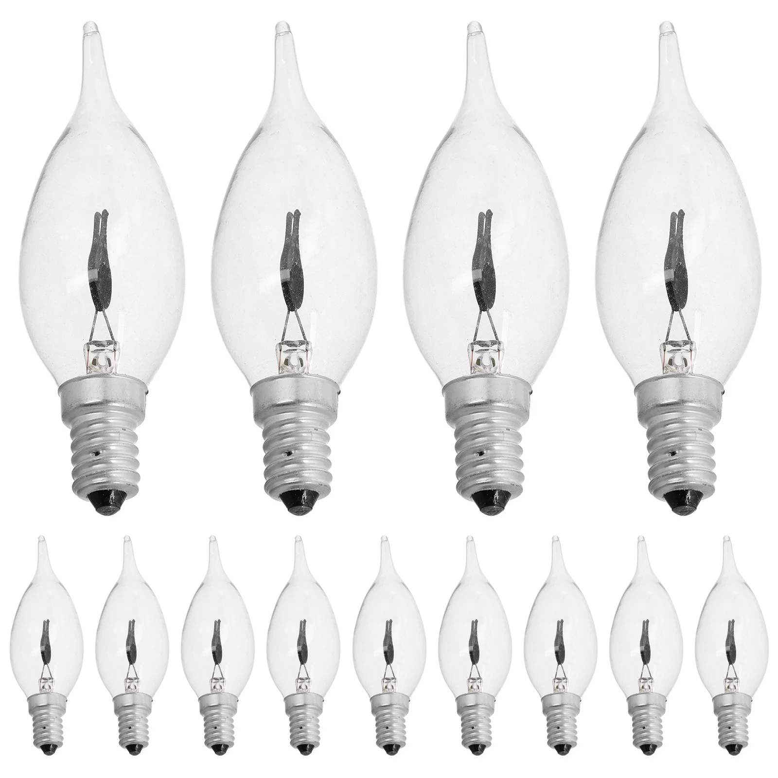 

12Pcs Flame Tip Flickering Light Bulbs Vintage Tungsten Filament Shape Decorative Bulbs for Indoor Outdoor Warm