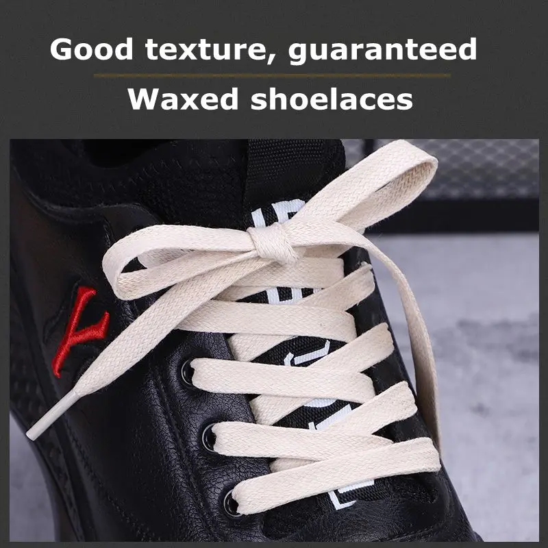 Waxed Shoelaces Flat Shoe Lace Leather Shoes Boots Shoelace Leather Waterproof Shoestrings Suitable Women Men\'s Laces