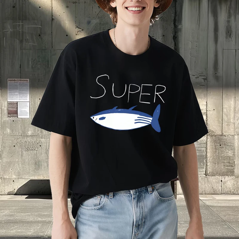 

Kpop Korean Jin Super Tuna Fish Kawaii graphic T Shirt men ’s women Oversized 100% Cotton short sleeve Summer print Unisex tops