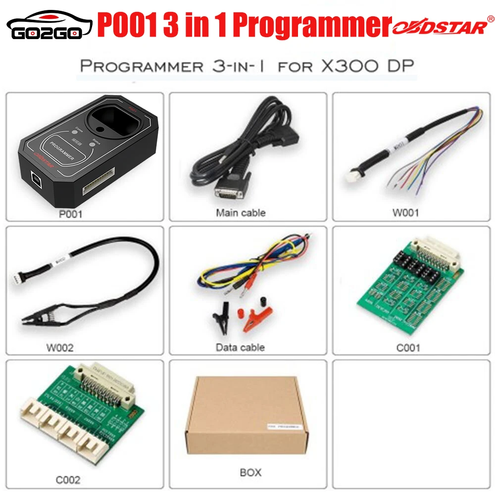 OBDSTAR P001 Programmer for X300 DP,X300 DP Plus,MK70,MS80,X300 Mini EEPROM Adapter, RFID Adapter and Key Renew Adapter 3-in-1