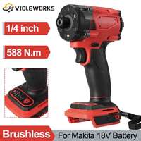 1/4 inch Brushless Impact Driver Cordless Electric Screwdriver LED Light Rechargeable Power Tool for Makita 18V Battery