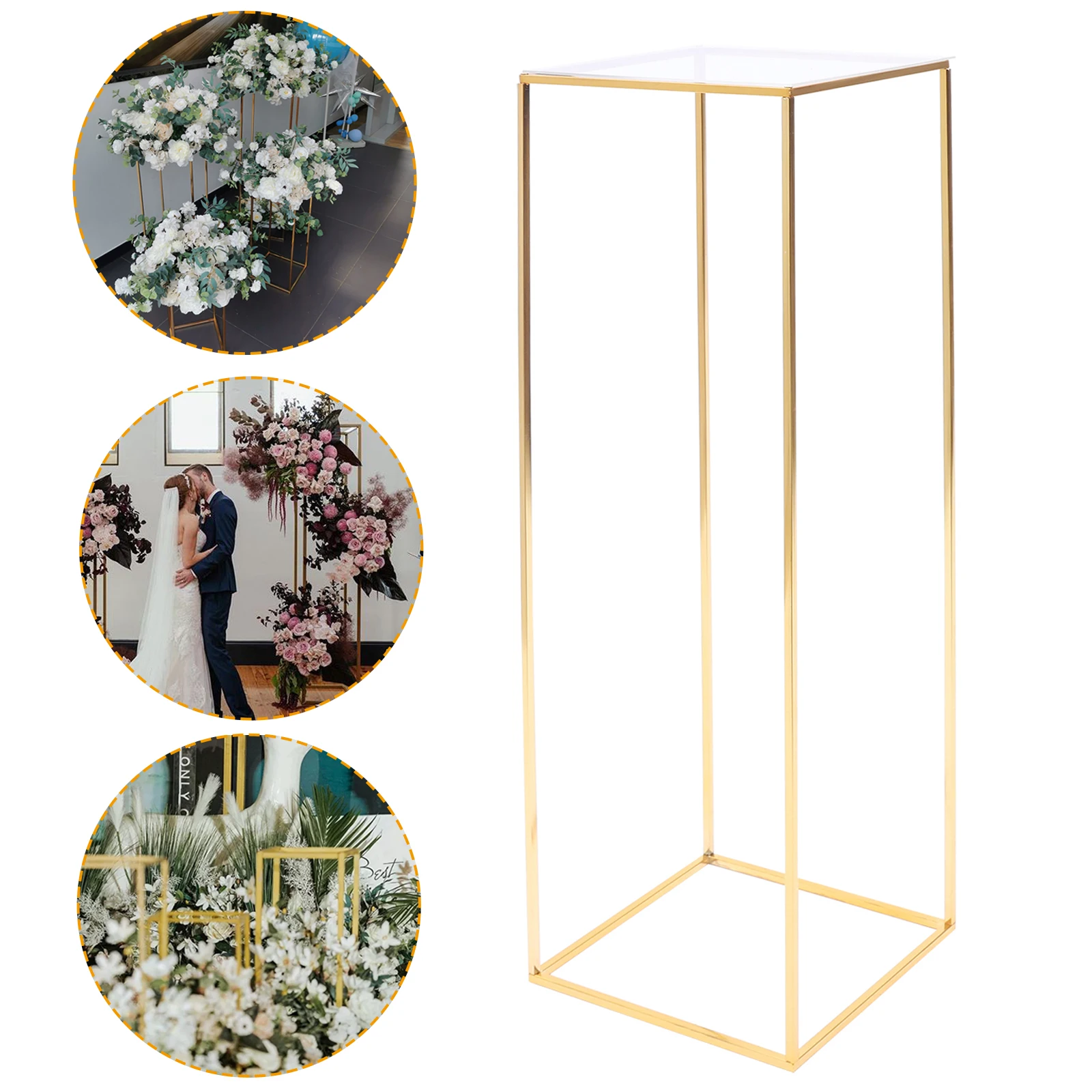 Columna de Metal transparente para el suelo superior, soporte de flores, arreglo para boda, fiesta, cena, centro de mesa, decoración, aparato de boda