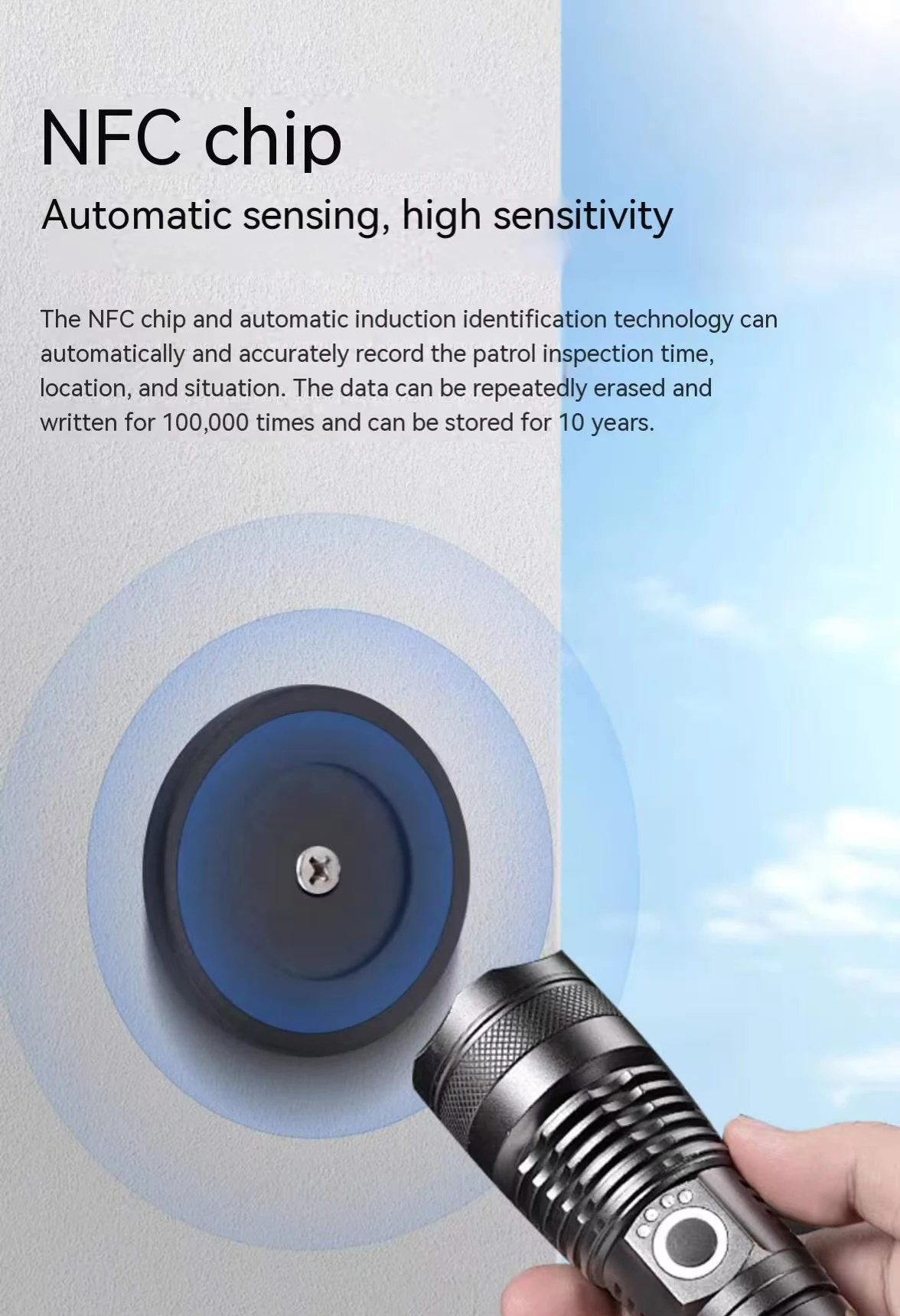 RFID HF NFC 순찰 및 검사 태그, NFC 213/216 칩, 13.56 MHz ISO14443A, 안티 메탈 ABS 라벨 읽기 및 쓰기 가능, 10 개