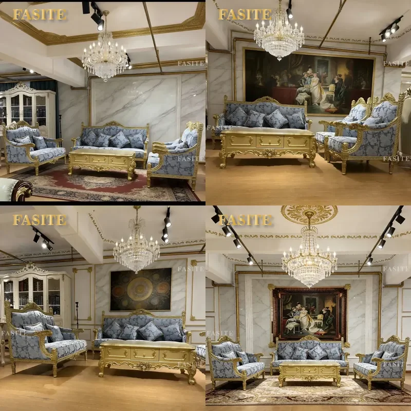 For French Fabric Sofa Set 1+2+3 Seater Removable Washable Turkish Style Living Room Furniture Comfortable Modern Home Decor