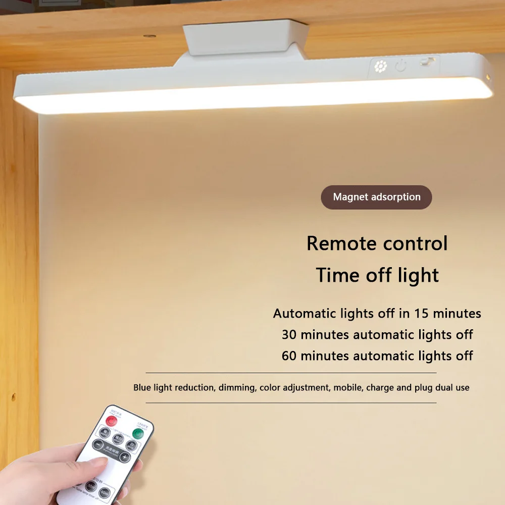 Study reading eye protection night light dorm room desk magnetic lamp led rechargeable remote control touch adjustable light