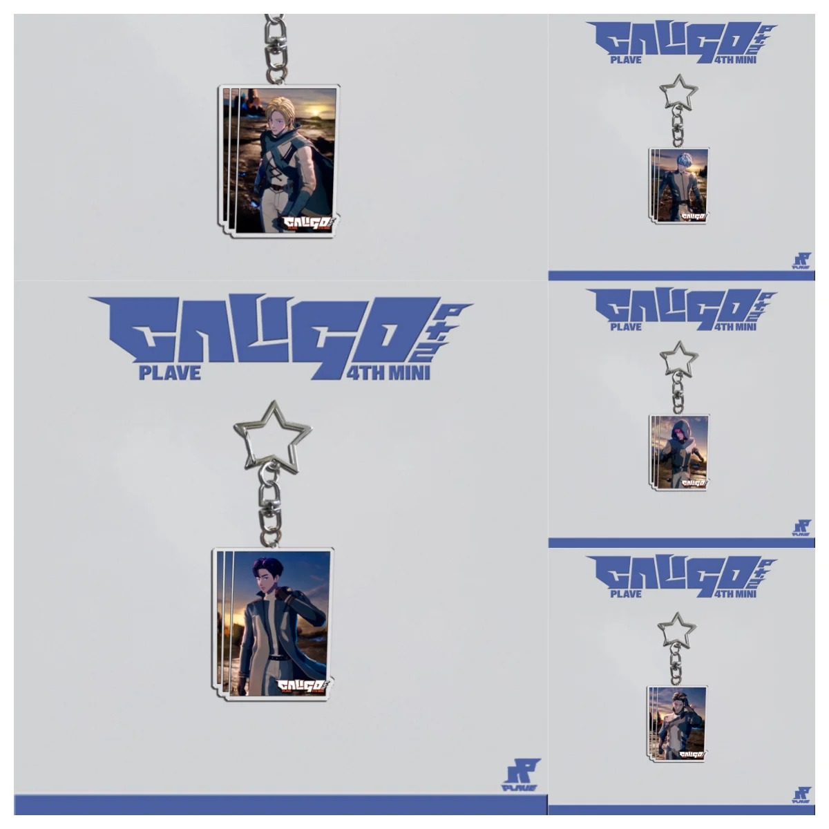 Llavero PLAVE 4th Mini Album Caligo Pt.2 PACKSHOT Star Chain, Diseño de Dibujos Animados, Lindo, con Imagen de YEJUN, NOAH, BAMBY, EUNHO, HAMIN, para Fans, Impresión UV