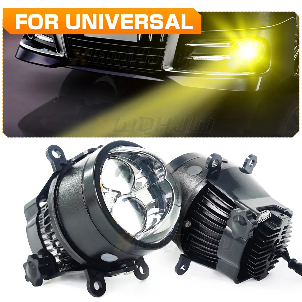 

XWQHJW Fog lights For Headlights Led Car Lights Gold + White 3.0 inch 8000LM 38w Accessories Retrofit Projector For Universal