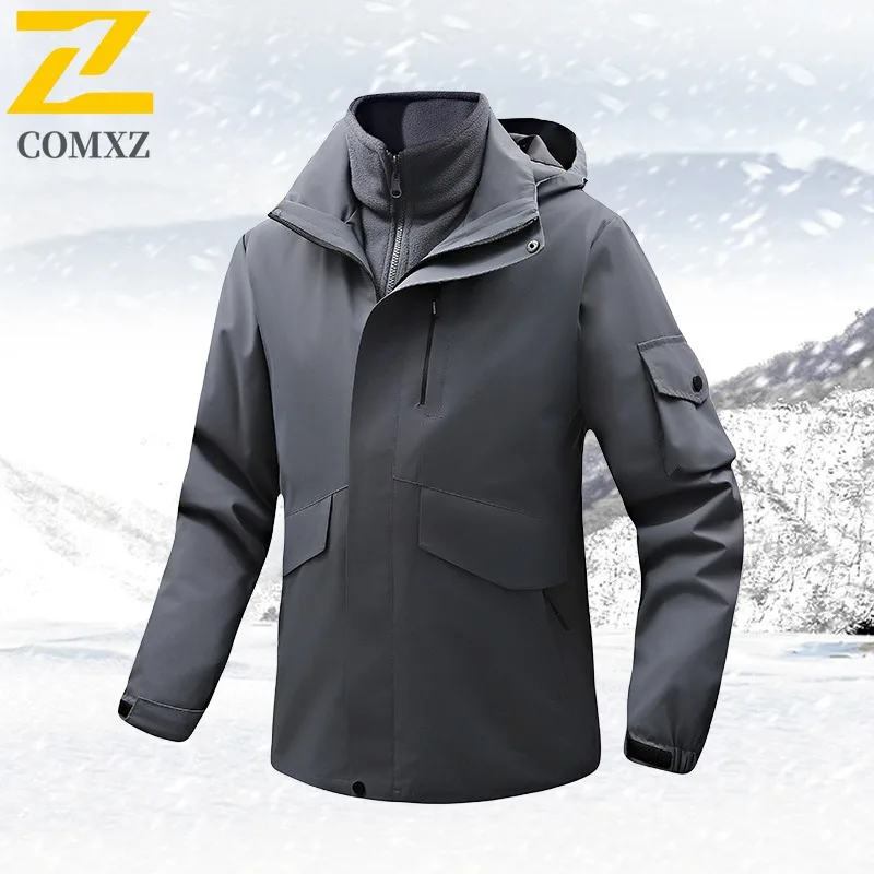 سترة رجالي مريحة للاستخدام الخارجي من COMXZ، سترة سميكة ودافئة على طراز الشارع، مقاومة للبرد، ملابس شتوية خارجية #1