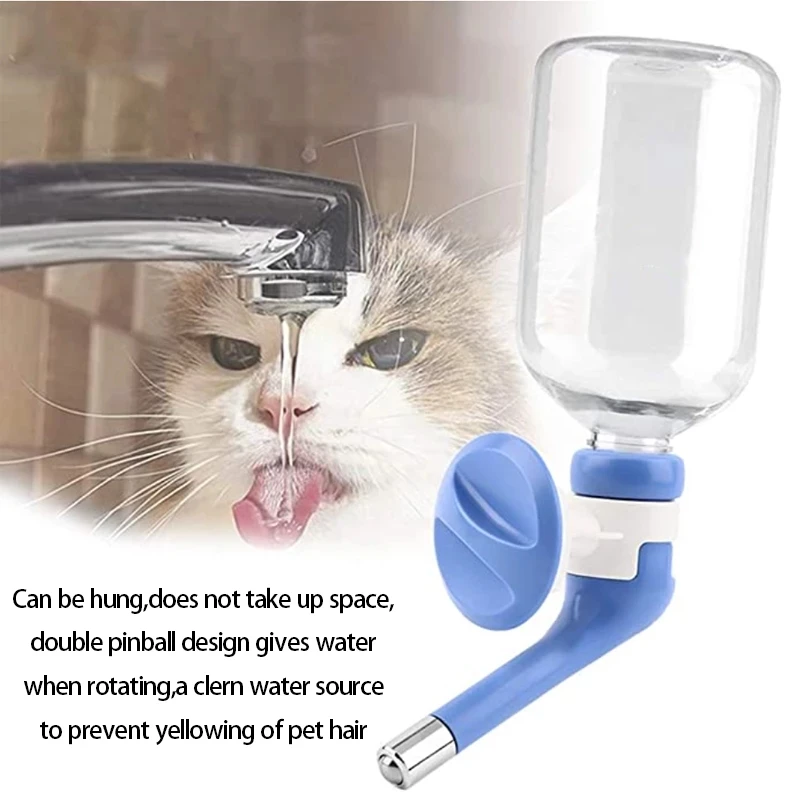 Cage Type Pet Drinker For Small Dog Cat Rabbit Animal Lick Water Dispenser Leak Proof Nozzle Hanging Automatic Drinking Fountain