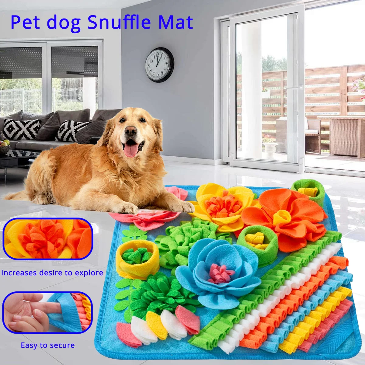 

Pet Dog Snuffle Mat Slow Food Sniffing Training Foraging Skills Eco Friendly Training Blanket Small Medium Dog Stress Relief