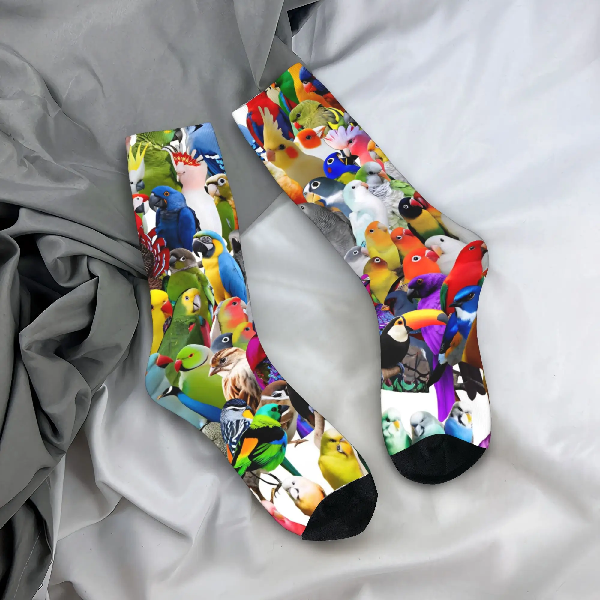 Cute Birds Parrot Stockings Adults Men  Socks High Quality Modern Socks Autumn Outdoor Sports Non-Slip Pattern Socks Gift Idea