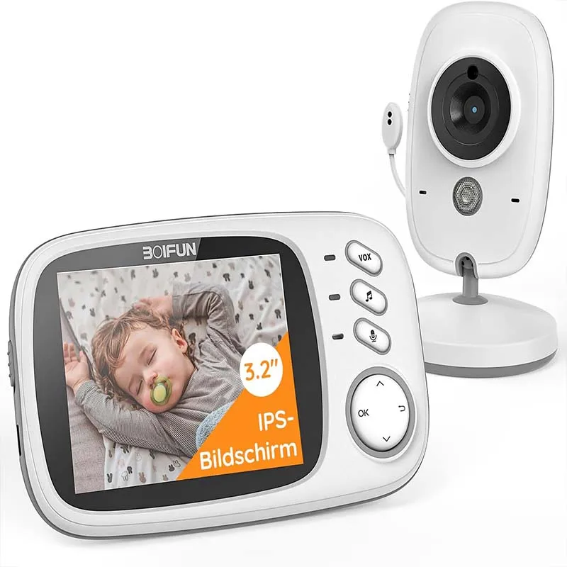 BOIFUN Baby Monitor with Camera and Audio, No WiFi, VOX Mode, Night Vision, 3.2'' HD Screen, Two-Way Audio, Baby Camera