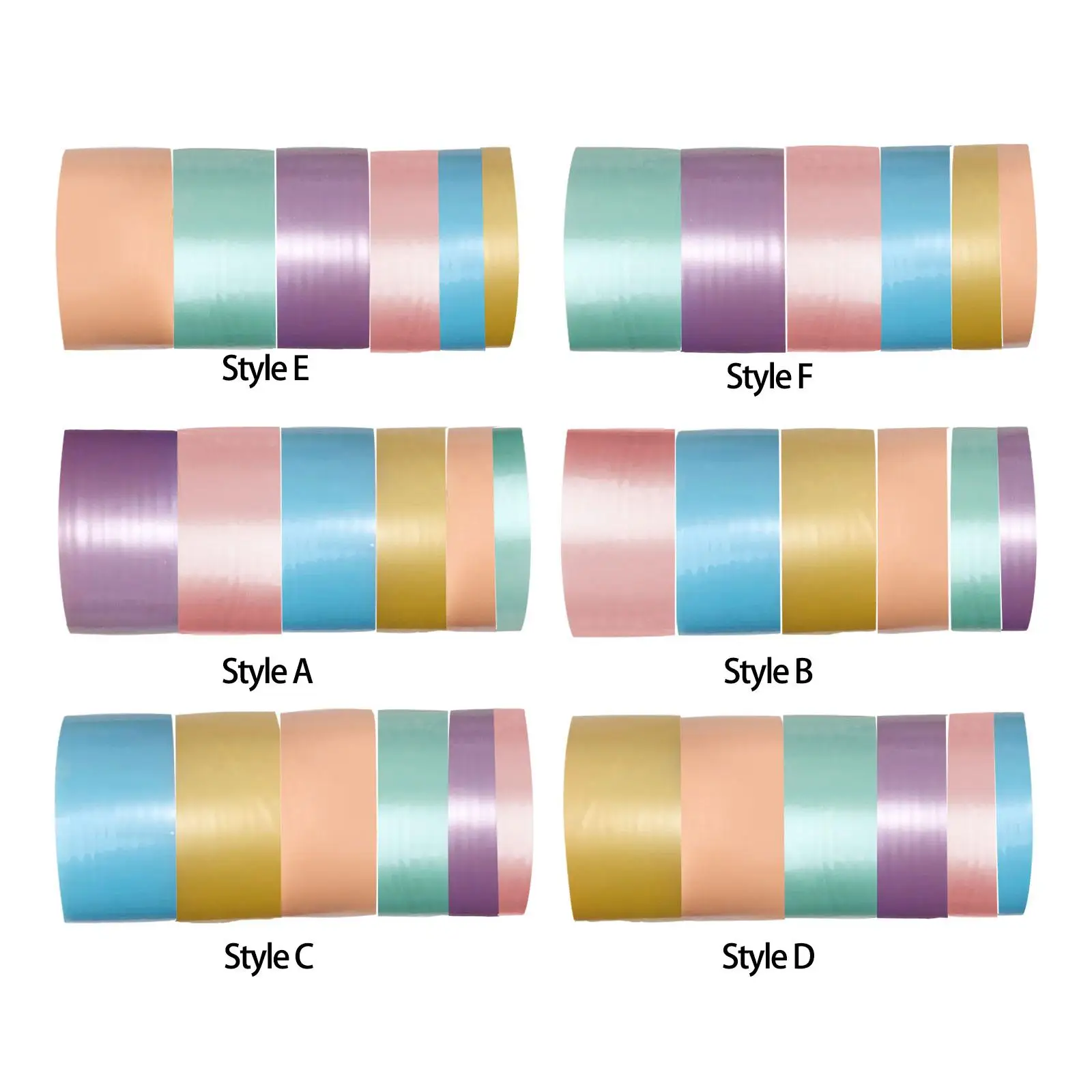 6Pcs Creative Sticky Ball Tape Decor Mixed Color Gifts 8yd Relaxation Candy for