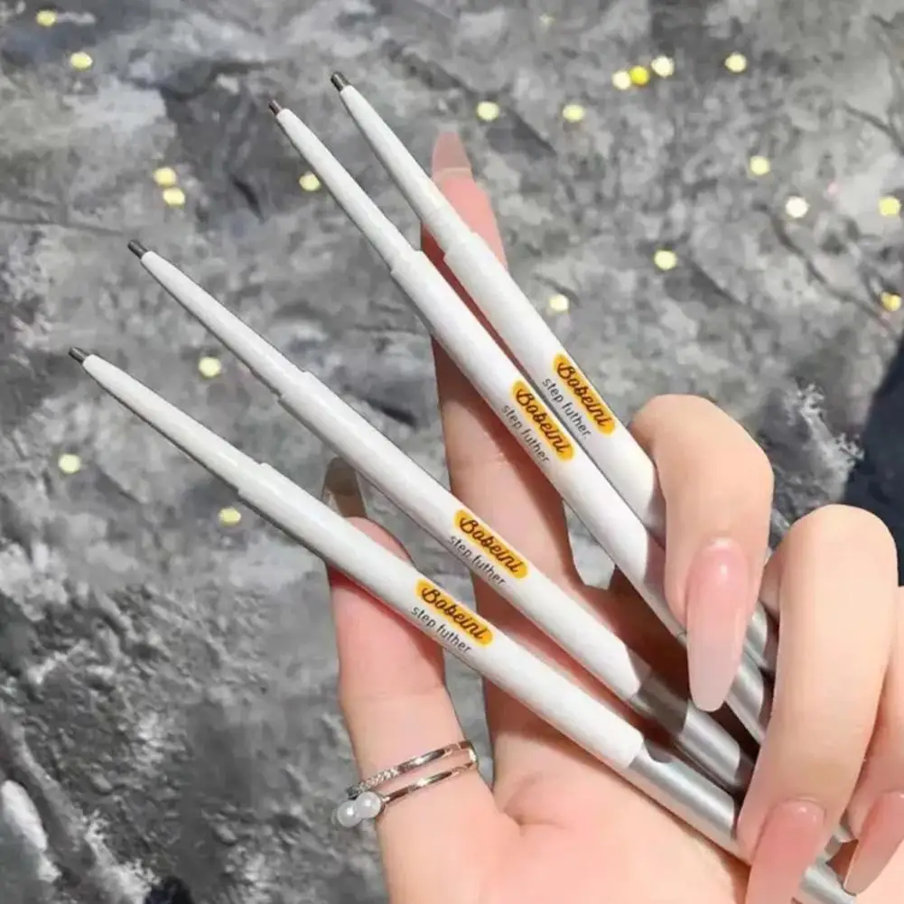 Lápiz de cejas fino de doble cabezal, resistente al agua, sin manchas, duradero, resistente al color, lápiz de cejas líquido, 6 colores, lápiz de cejas Natural