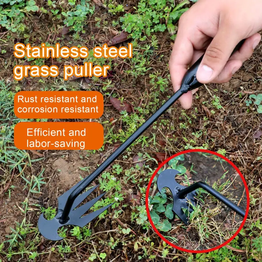 Steel Hand Weeder Tool Dual Purpose Manual Weed Pulling Tool Effortlessly Remove Weeds for Garden Accessories