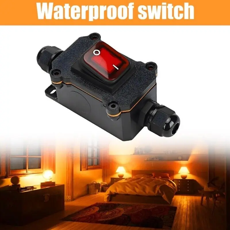 12v Heavy Duty Waterproof Inline Switches -  Power Cord Switch For Inline Control & Outdoor Use