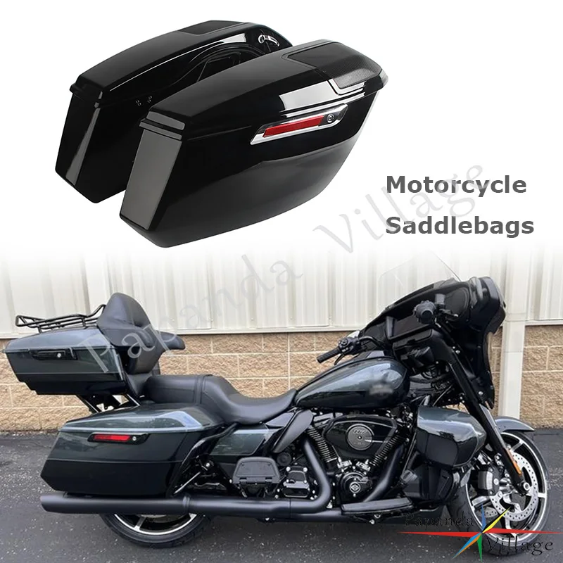 New Black Saddlebags A Pair Luggage Bags Boxs For Harley CVO Road Glide FLTRXSE FLTRXSTSE CVO Street Glide FLHXSE 2023-2025