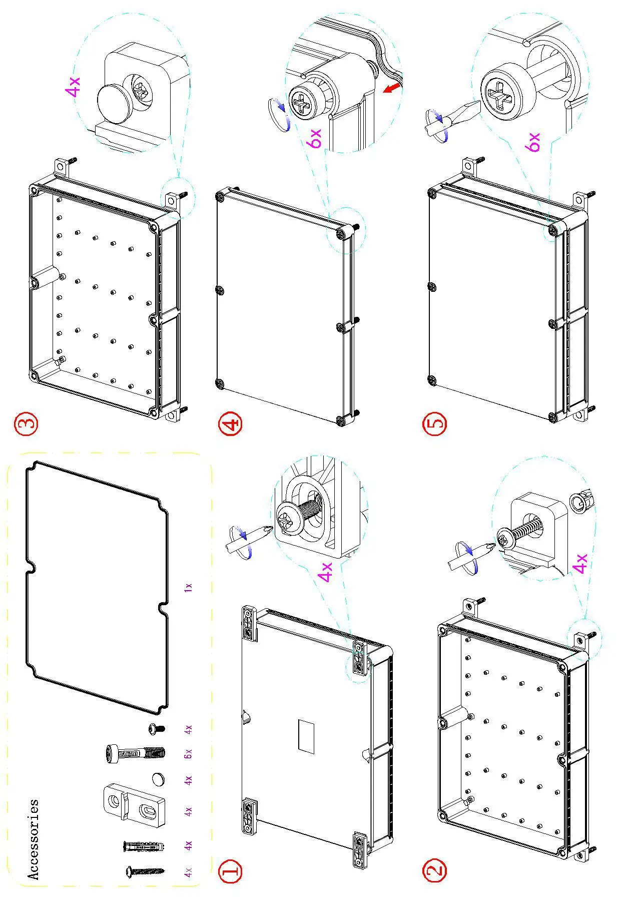 Imagem -06 - Caixa de Junção Plástica Impermeável do Fio do Alojamento do Abs Ip68 Cerco Impermeável Case do Instrumento Bwp 10603 Cerco Resistente à Água