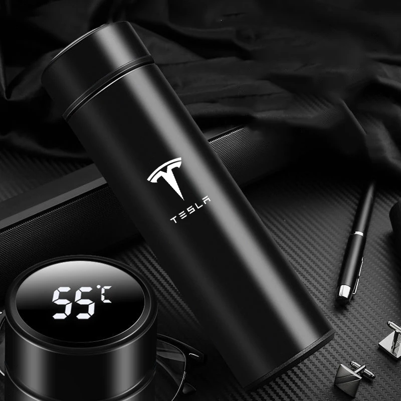 Car Portable Coffee Thermos Car Smart Stainless Steel Insulation Cup For Tesla Model 3 Model S X Tesla Model Y Roadster SpaceX