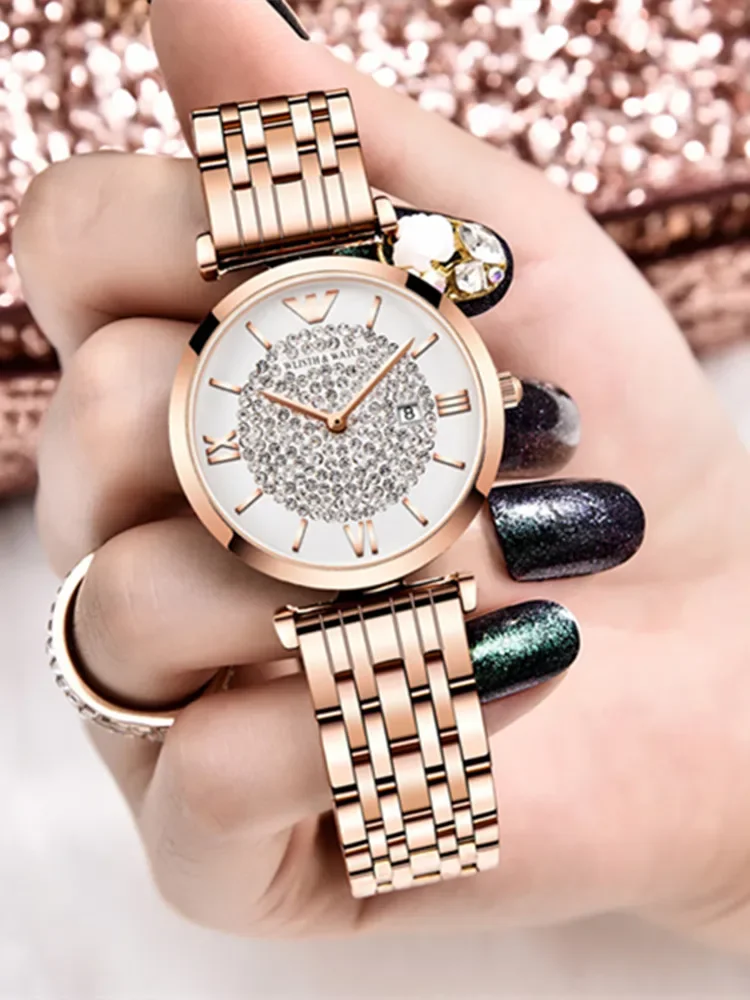 

Starry Sky with Diamond Charm Women Quartz Watch Elegant Chic Wristwatch Luxury High-end Accessories Ladies ساعات كوارتز للمعصم